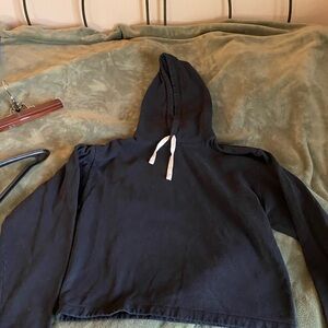 Jungmaven Black Pullover Cropped Hoodie